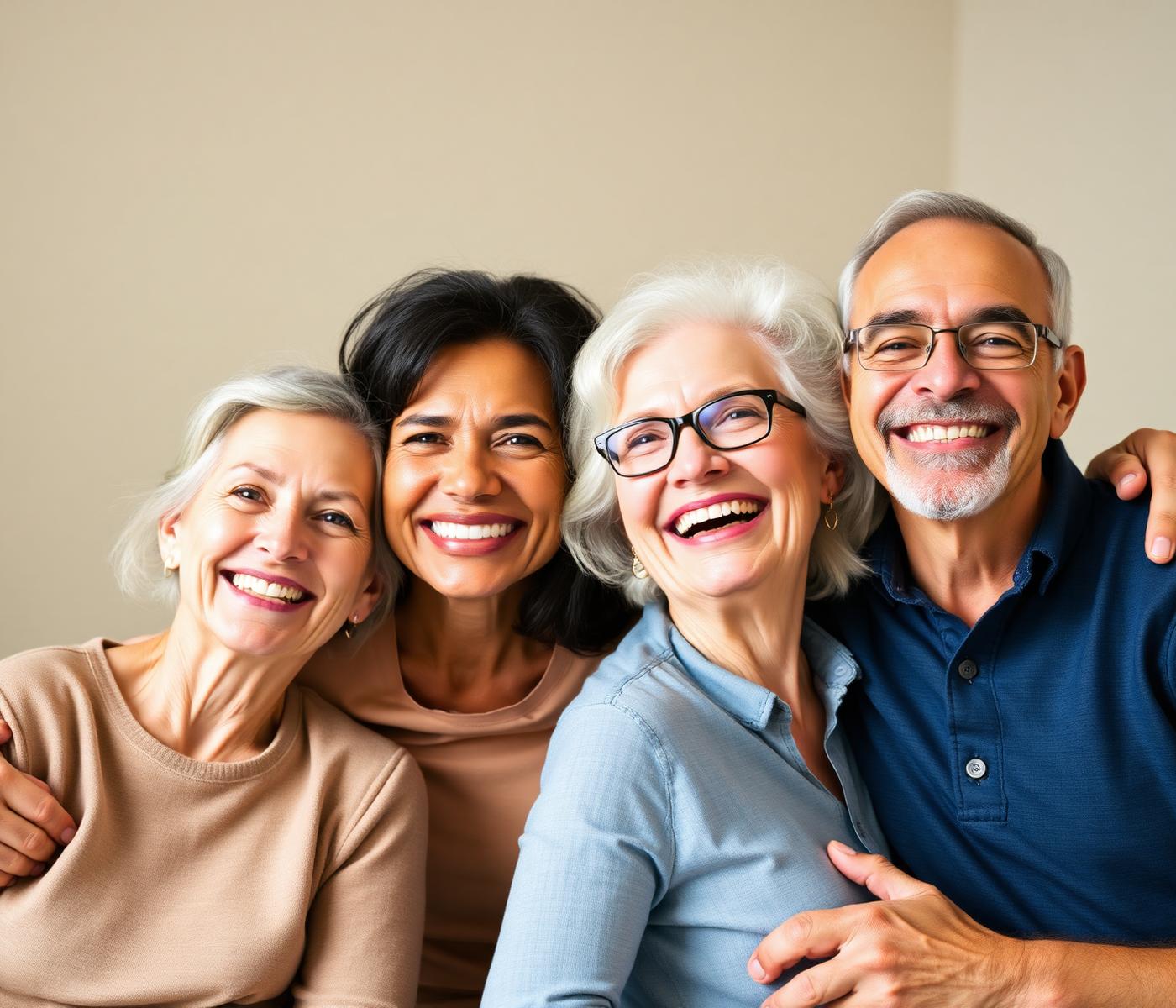 Happy American family smiling together